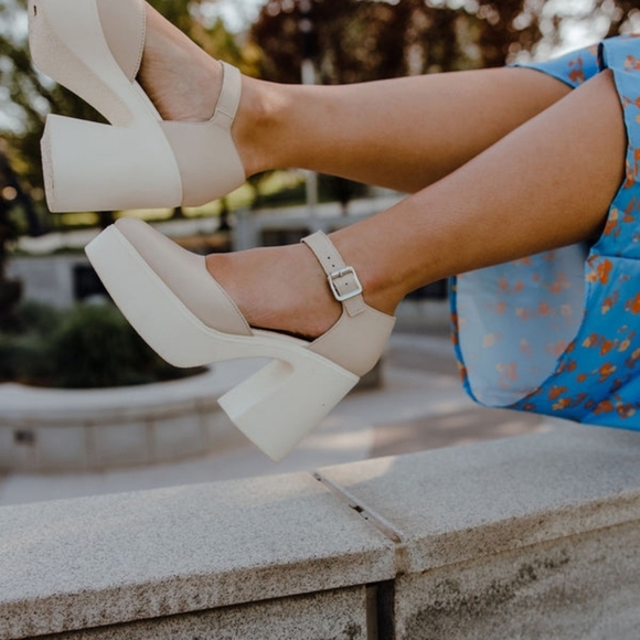 Free People Gwen Platform Mary Janes Moonlight - Picture 4 of 13